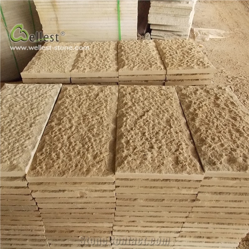 Sy156 Beige Sandstone Handmade Mushroomed Tile