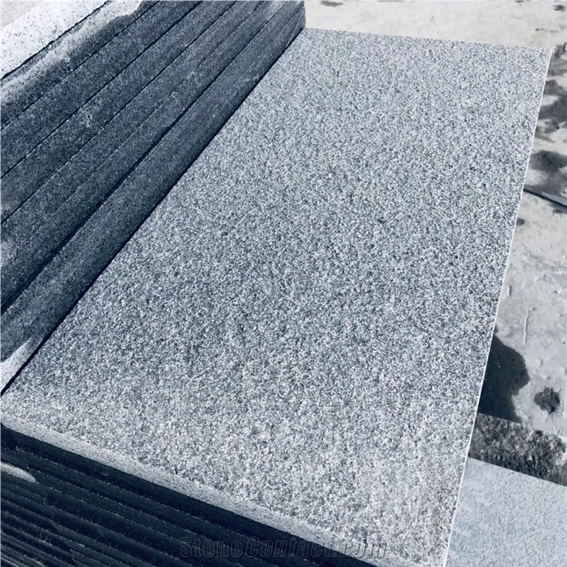 Outdoor Flamed G654 Sesame Black Granite Tile Slab