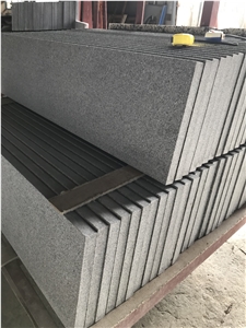 G654 Dark Grey Granite Flamed Tile,Sesame Black
