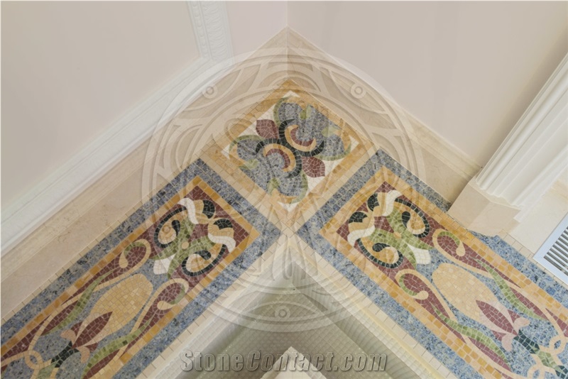 Stone Mosaic Floor Medallion