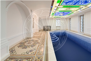 Stone Mosaic Floor Medallion