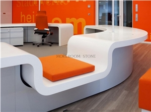 Acrylic Panel Manmade Stone Reception Desk Top