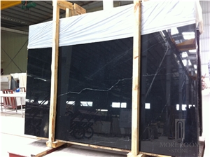 Chinese Nero Marigiua Black Marble Slab Tiles Wall
