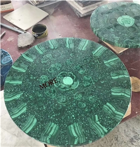 Malachite Furniture Round Green Stone Table Top