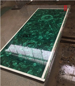 Malachite Furniture Round Green Stone Table Top