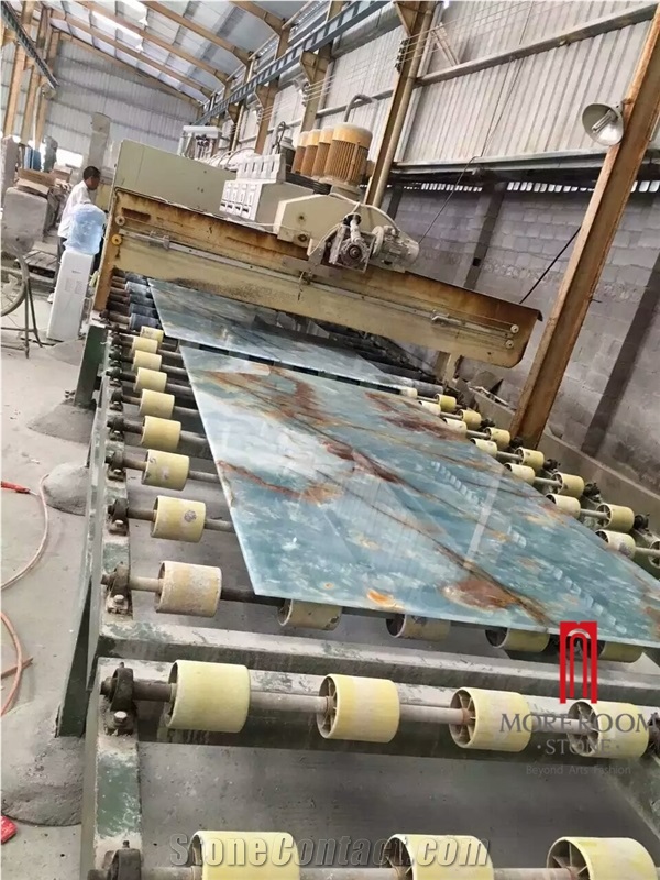 Natural Blue Onyx Transparent Slab Tiles