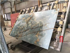 Natural Blue Onyx Transparent Slab Tiles