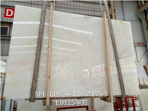 Pearl White Onyx Slab for Wall Decor Panel