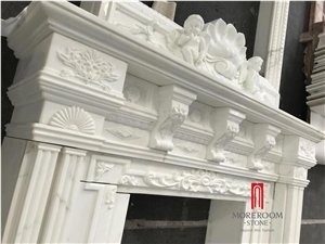 Royal White Marble Calacatta Fireplace Design