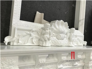 Royal White Marble Calacatta Fireplace Design