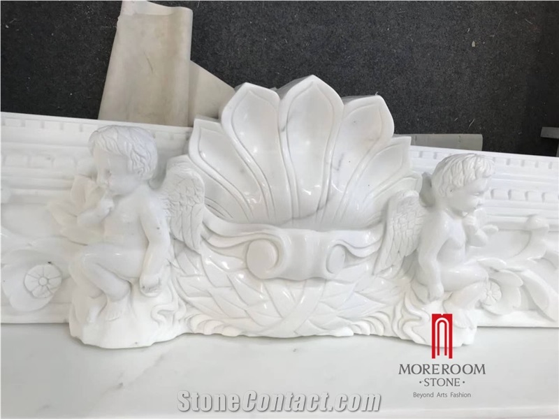 Royal White Marble Calacatta Fireplace Design