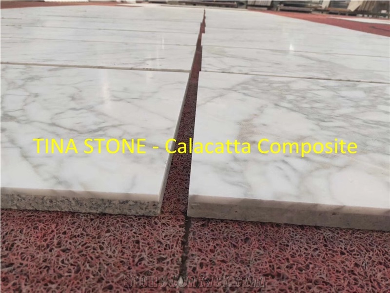 Calacatta Composite Slabs White Color Floor Wall