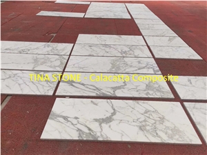 Calacatta Composite Slabs White Color Floor Wall
