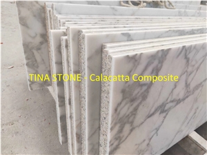 Calacatta Composite Slabs White Color Floor Wall