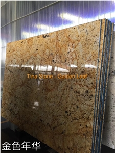 Golden Leaf Granite Slabs Tiles Floor Wall