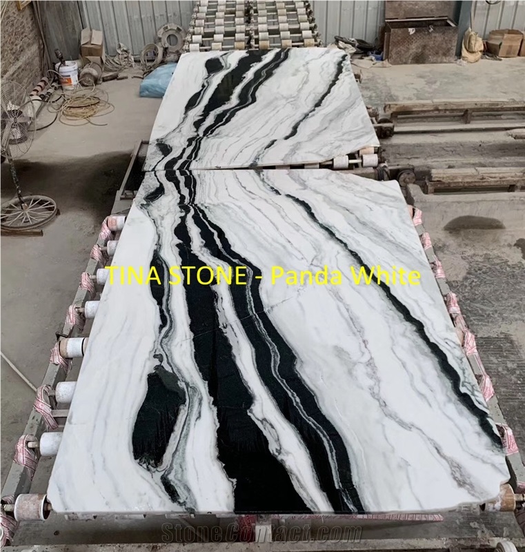 Panda White Slabs Tiles Marble Floor Wall Cladding