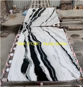Panda White Slabs Tiles Marble Floor Wall Cladding