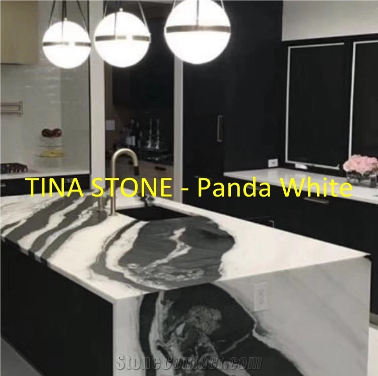 Panda White Slabs Tiles Marble Floor Wall Cladding