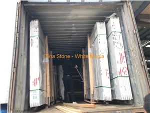 White Mugla Marble Stone Slabs Tiles Floor Wall