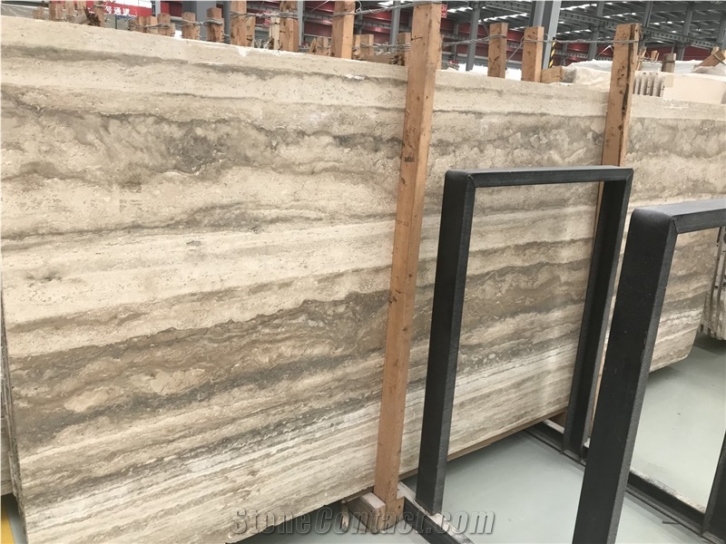 Silver Gray Navona Travertine Tile Wooden Vein