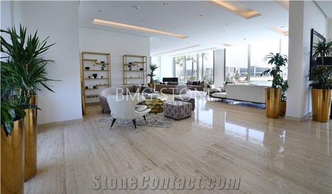 Silver Gray Navona Travertine Tile Wooden Vein
