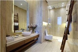 Silver Gray Navona Travertine Tile Wooden Vein