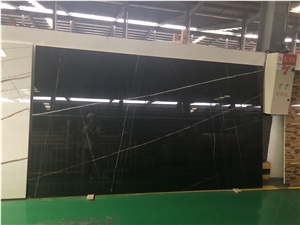 Black Marble Look,Nano Crystallized Glass Slab