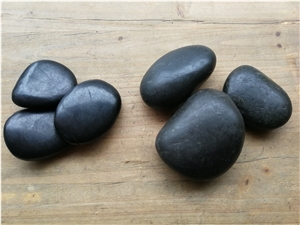 Black Pebble Stone Ordinary Polished