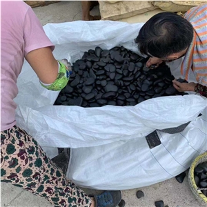 Black Pebble Stone Ordinary Polished