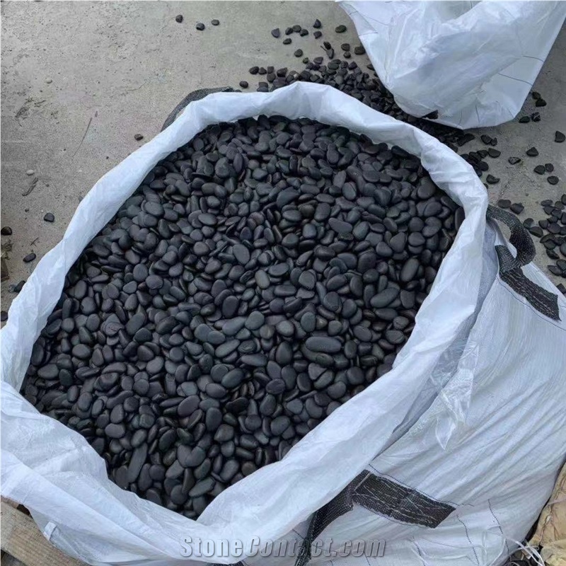 Black Pebble Stone Ordinary Polished