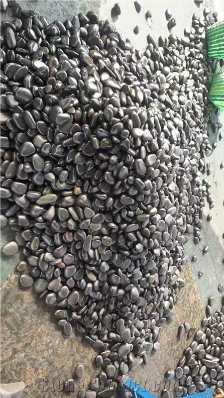 Black Pebble Stone Ordinary Polished