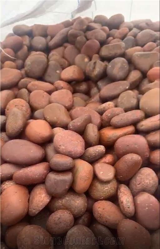 Red Dark Brown Polished River Pebbles 50-70mm