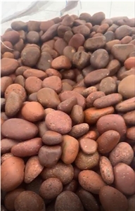 Red Dark Brown Polished River Pebbles 50-70mm