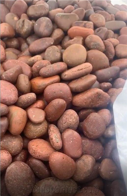 Red Dark Brown Polished River Pebbles 50-70mm
