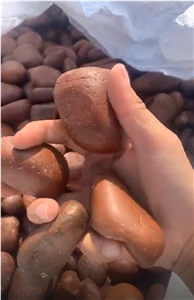 Red Dark Brown Polished River Pebbles 50-70mm