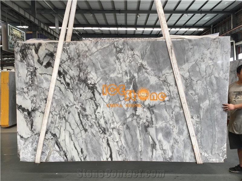 China Super White Horizon Grey Marble Slab & Tile