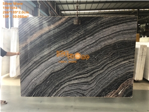 Silver Wave Kenya Black Forest Marble Slabs Tiles