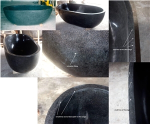 Indonesia Oval Resin Terrazzo Black Bathtub