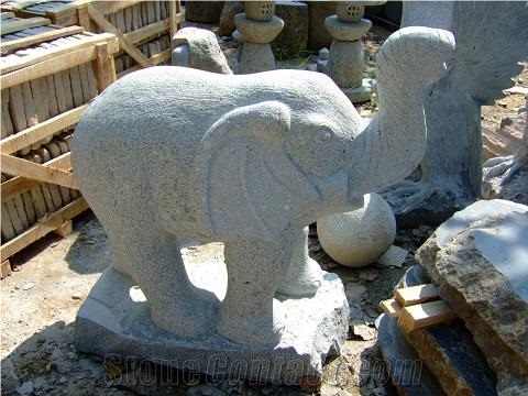 Stone Elephant Sculpture, Animal Stone Carving