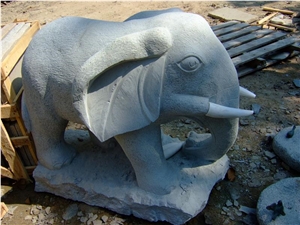 Stone Elephant Sculpture, Animal Stone Carving