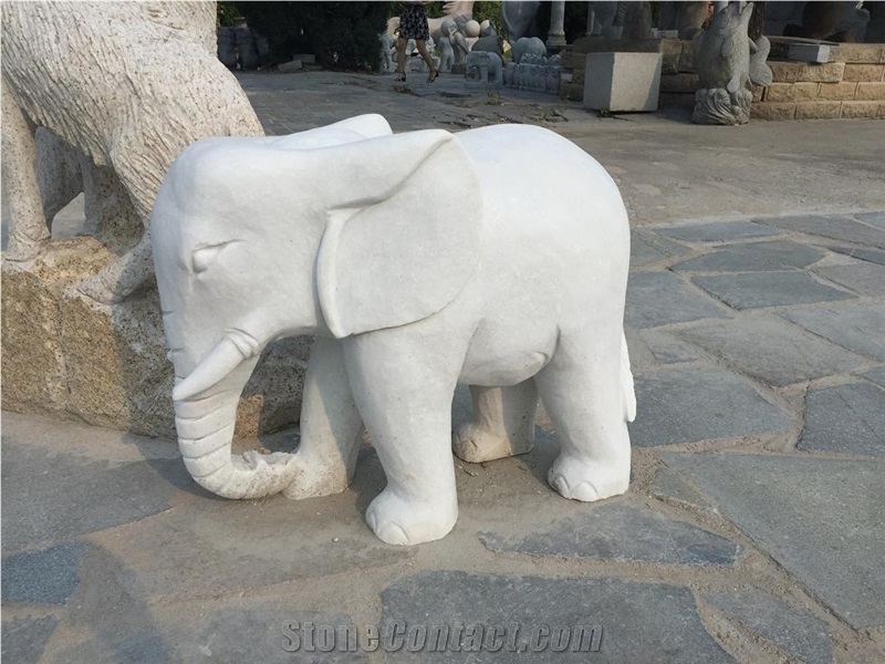 Stone Elephant Sculpture, Animal Stone Carving