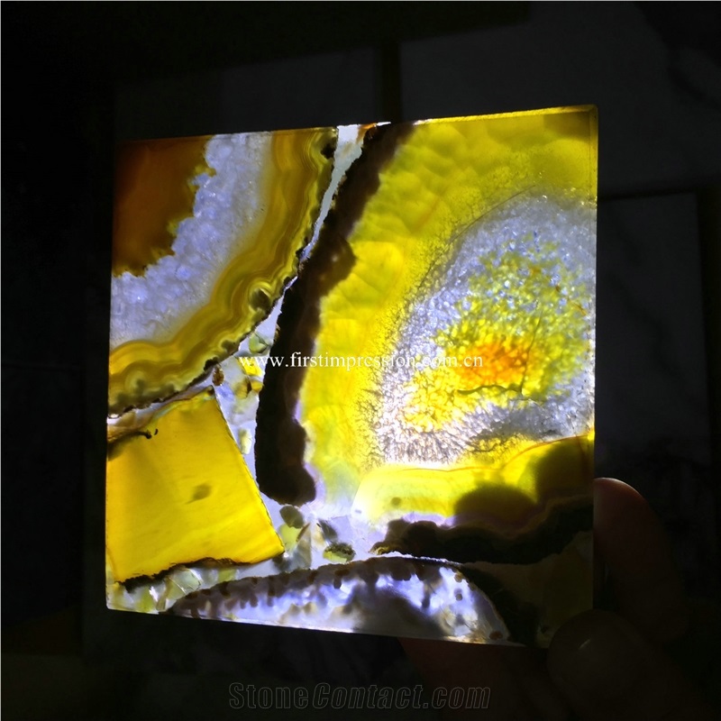 Yellow Agate Gemstone Slabs,Tiles