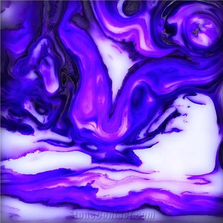 Purple Artificial Stone Backlit Alabaster Sheet