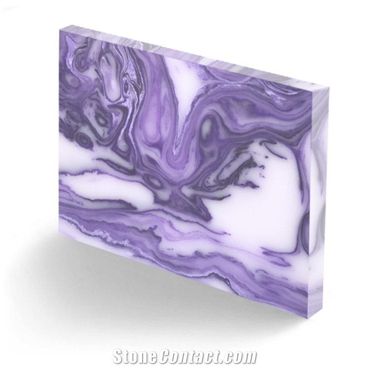 Purple Artificial Stone Backlit Alabaster Sheet