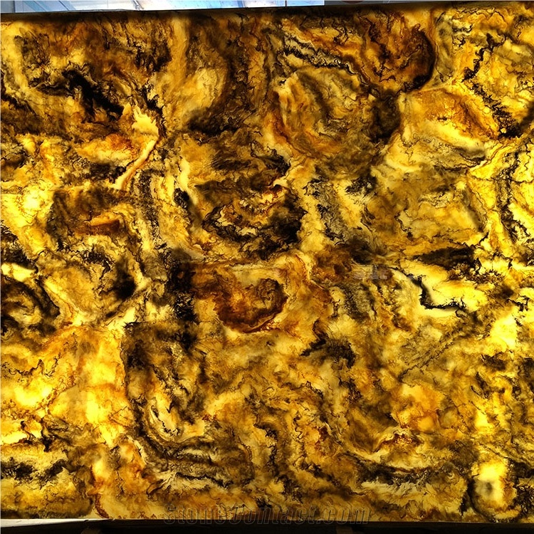 Translucent Backlit Brown Artificial Onyx for Wall