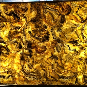 Translucent Backlit Brown Artificial Onyx for Wall