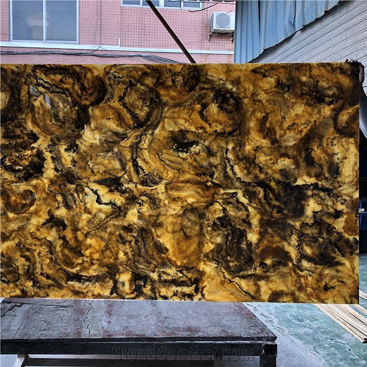 Translucent Backlit Brown Artificial Onyx for Wall