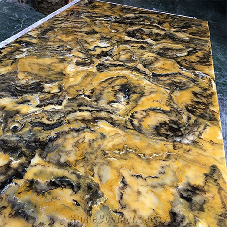 Translucent Backlit Brown Artificial Onyx for Wall