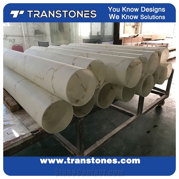Translucent White Alabaster Column Sheet