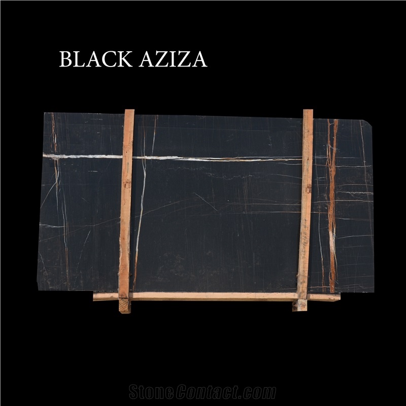 Black Aziza, Sahara Noir, Laurent Black Gold Slabs